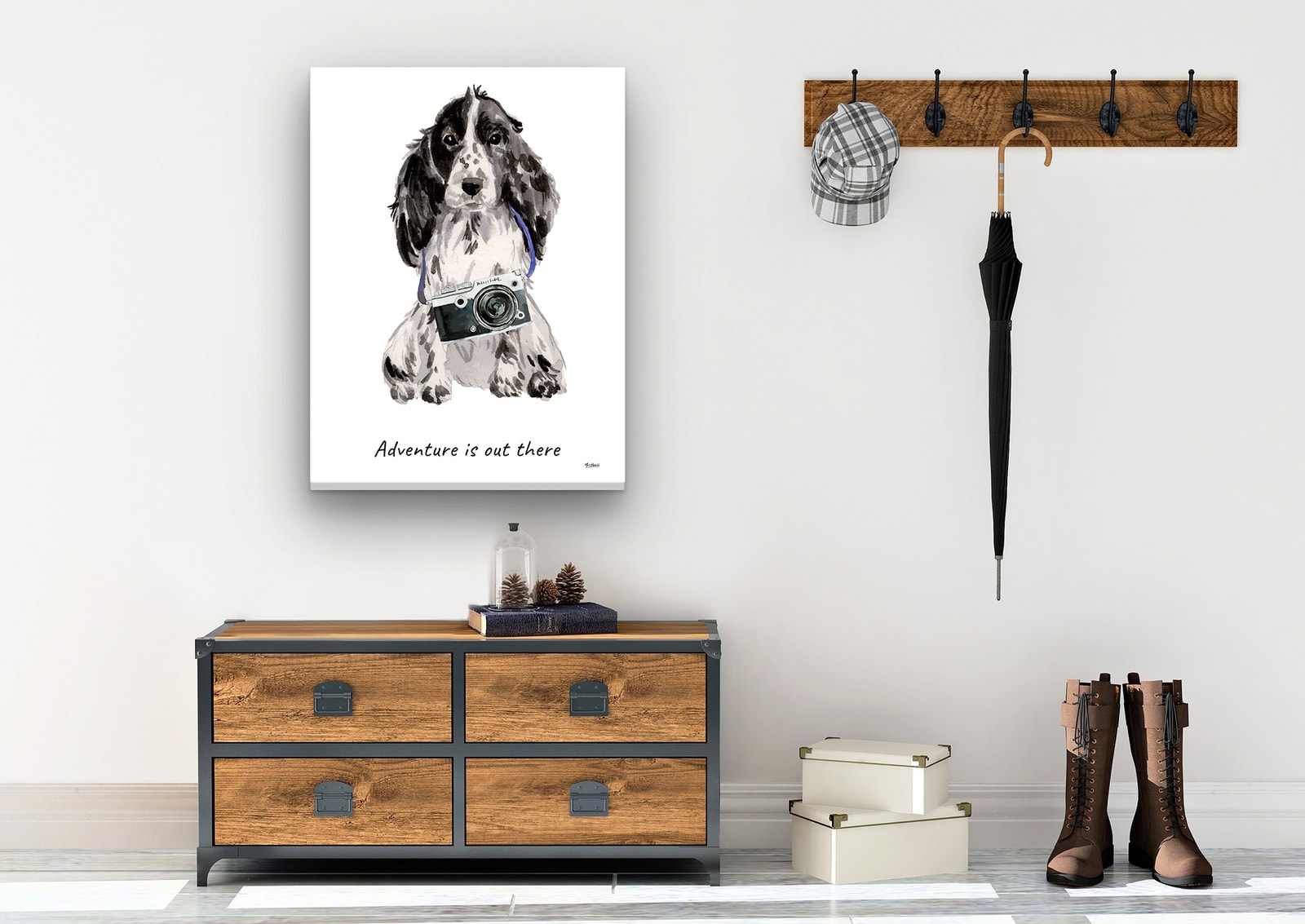 Adventure is out there Cocker Spaniel dog canvas print illustration. Pre-stretched wall art ready to hang 7 Adventure is out there Cocker Spaniel dog canvas print illustration. Pre-stretched wall art ready to hang - Image 5