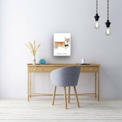 Adventure is out there Corgi dog canvas print illustration. Pre-stretched wall art ready to hang 10 adventure is out there portrait canvas corgi 12x16 office