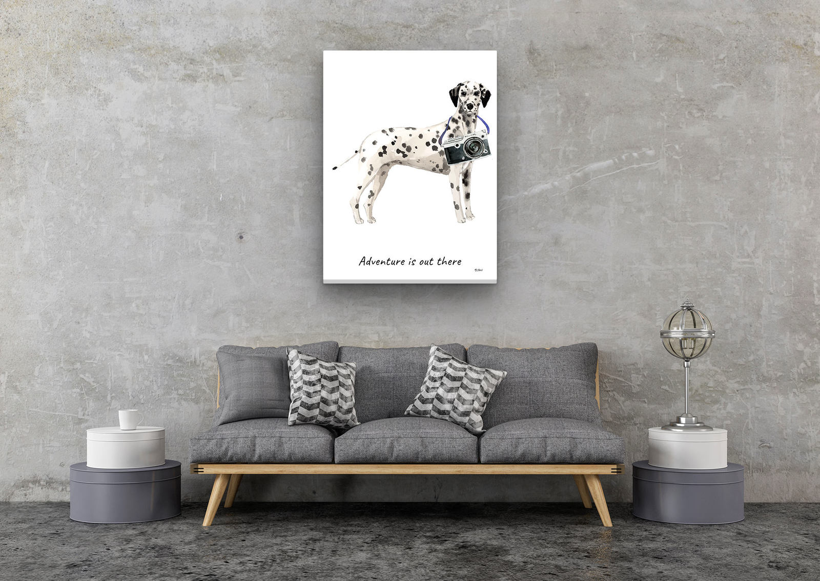Adventure is out there Dalmatian dog canvas print illustration. Pre-stretched wall art ready to hang 8 Adventure is out there Dalmatian dog canvas print illustration. Pre-stretched wall art ready to hang - Image 6