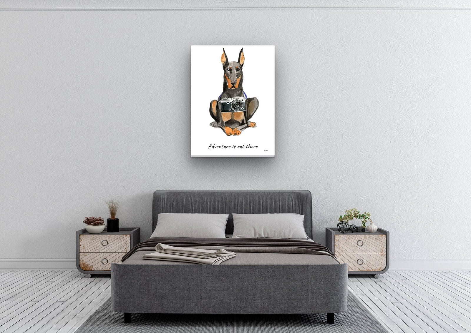 Adventure is out there Doberman dog canvas print illustration. Pre-stretched wall art ready to hang 6 Adventure is out there Doberman dog canvas print illustration. Pre-stretched wall art ready to hang - Image 4