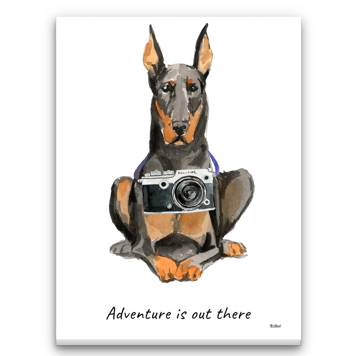 Adventure is out there Doberman dog canvas print illustration. Pre-stretched wall art ready to hang 3 Adventure is out there Doberman dog canvas print illustration. Pre-stretched wall art ready to hang