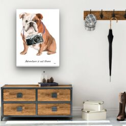 adventure is out there portrait canvas english bulldog 30x40 hall