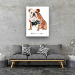 adventure is out there portrait canvas english bulldog 30x40 living room
