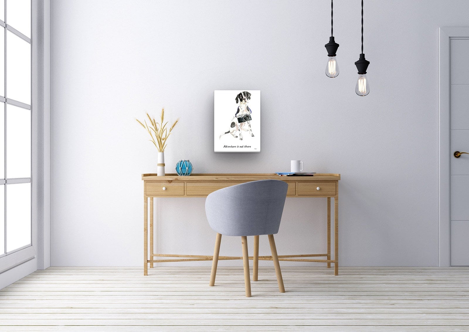 Adventure is out there English Pointer dog canvas print illustration. Pre-stretched wall art ready to hang 5 Adventure is out there English Pointer dog canvas print illustration. Pre-stretched wall art ready to hang - Image 3