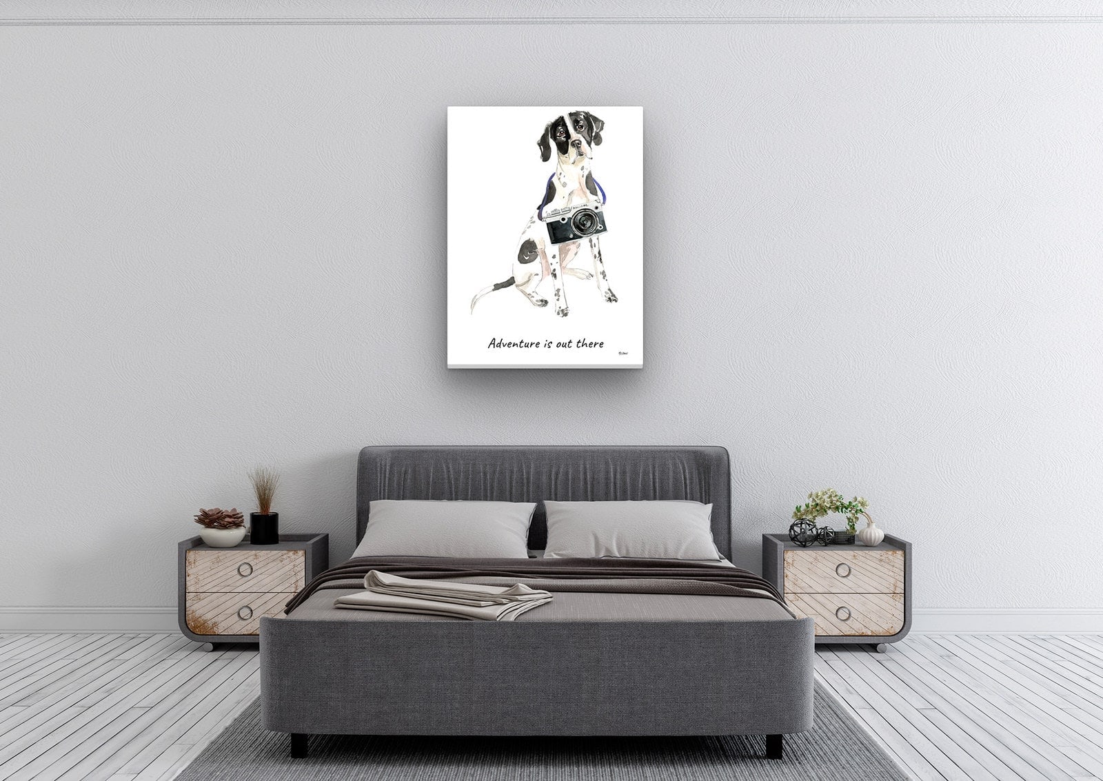 Adventure is out there English Pointer dog canvas print illustration. Pre-stretched wall art ready to hang 6 Adventure is out there English Pointer dog canvas print illustration. Pre-stretched wall art ready to hang - Image 4