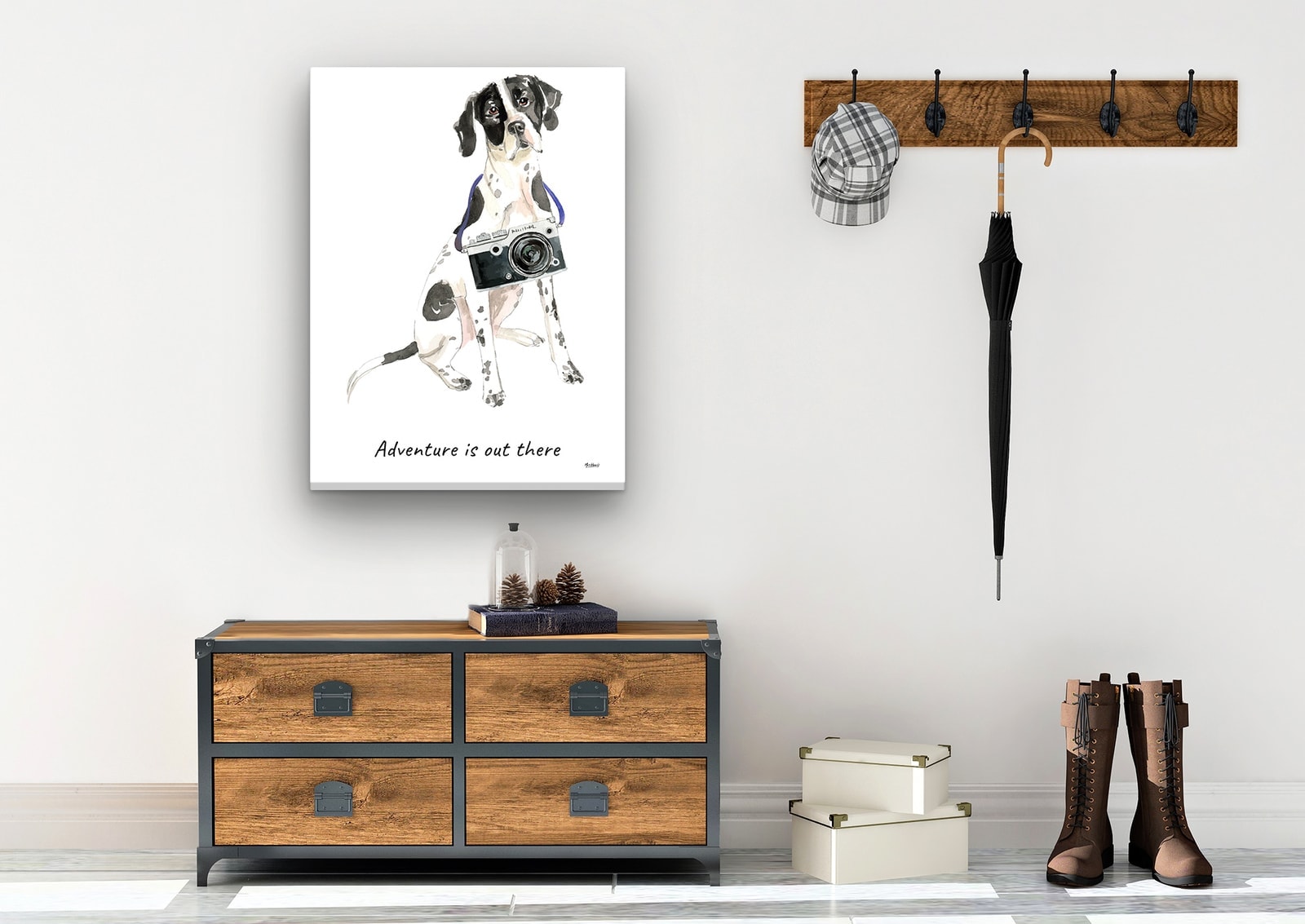 Adventure is out there English Pointer dog canvas print illustration. Pre-stretched wall art ready to hang 7 Adventure is out there English Pointer dog canvas print illustration. Pre-stretched wall art ready to hang - Image 5