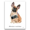 adventure is out there portrait canvas french bulldog print front view