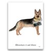 adventure is out there portrait canvas german shepherd print front view