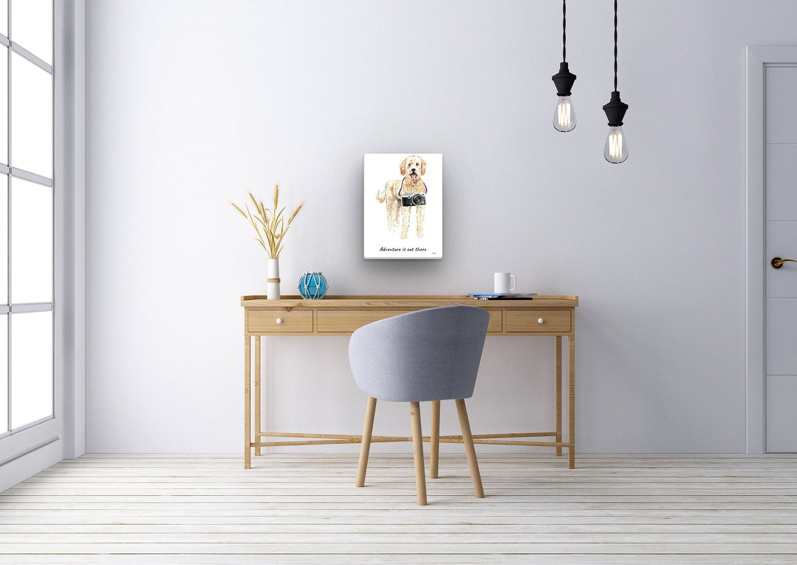 Adventure is out there Golden Doodle dog canvas print illustration. Pre-stretched wall art ready to hang 5 Adventure is out there Golden Doodle dog canvas print illustration. Pre-stretched wall art ready to hang - Image 3