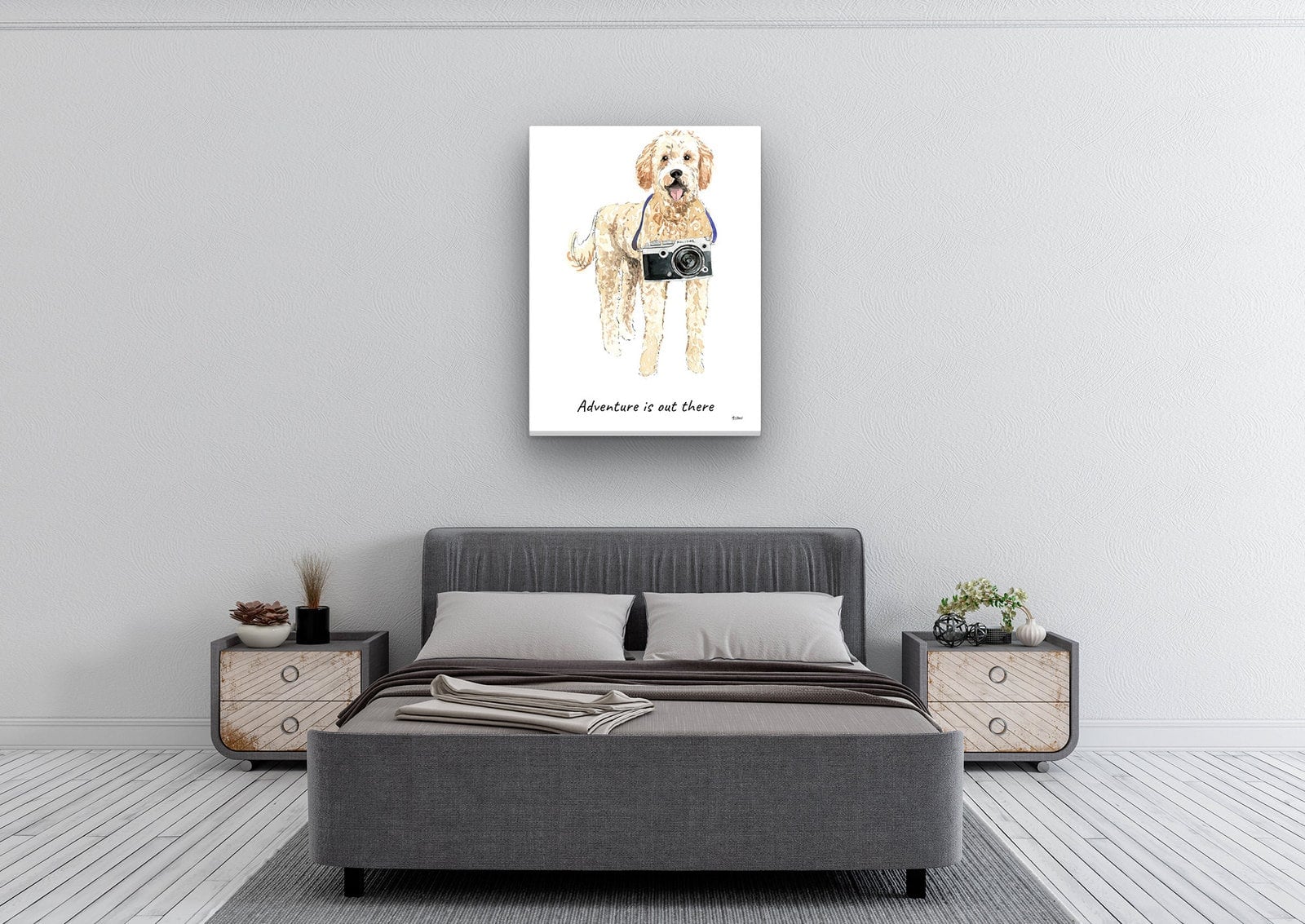 Adventure is out there Golden Doodle dog canvas print illustration. Pre-stretched wall art ready to hang 6 Adventure is out there Golden Doodle dog canvas print illustration. Pre-stretched wall art ready to hang - Image 4