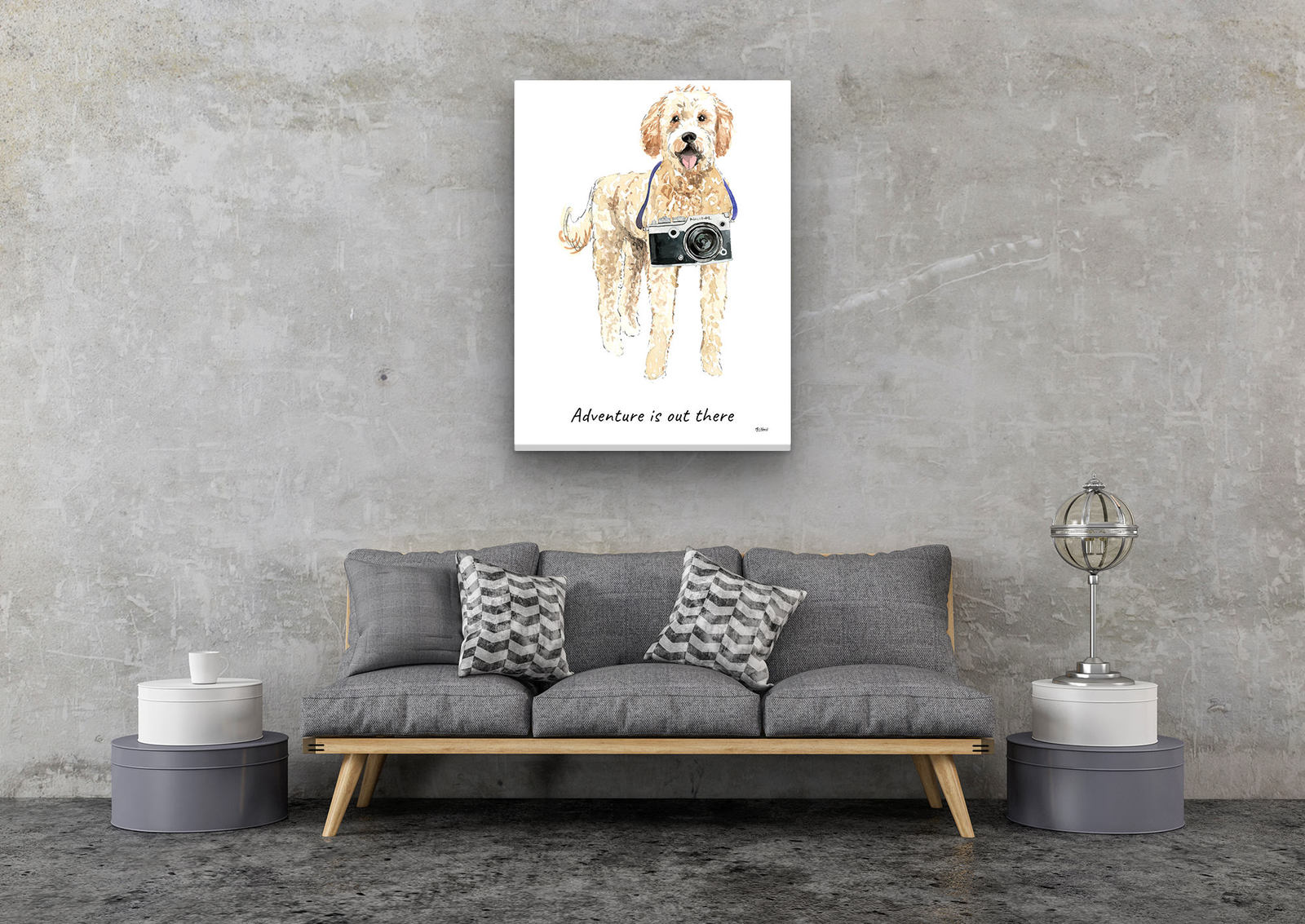 Adventure is out there Golden Doodle dog canvas print illustration. Pre-stretched wall art ready to hang 8 Adventure is out there Golden Doodle dog canvas print illustration. Pre-stretched wall art ready to hang - Image 6