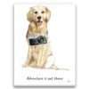adventure is out there portrait canvas golden retriever print front view