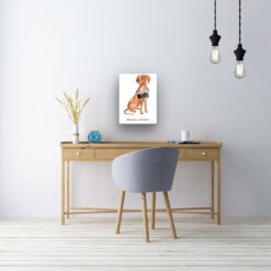 Adventure is out there Hungarian Vizsla dog canvas print illustration. Pre-stretched wall art ready to hang 10 adventure is out there portrait canvas hungarian vizsla 12x16 office
