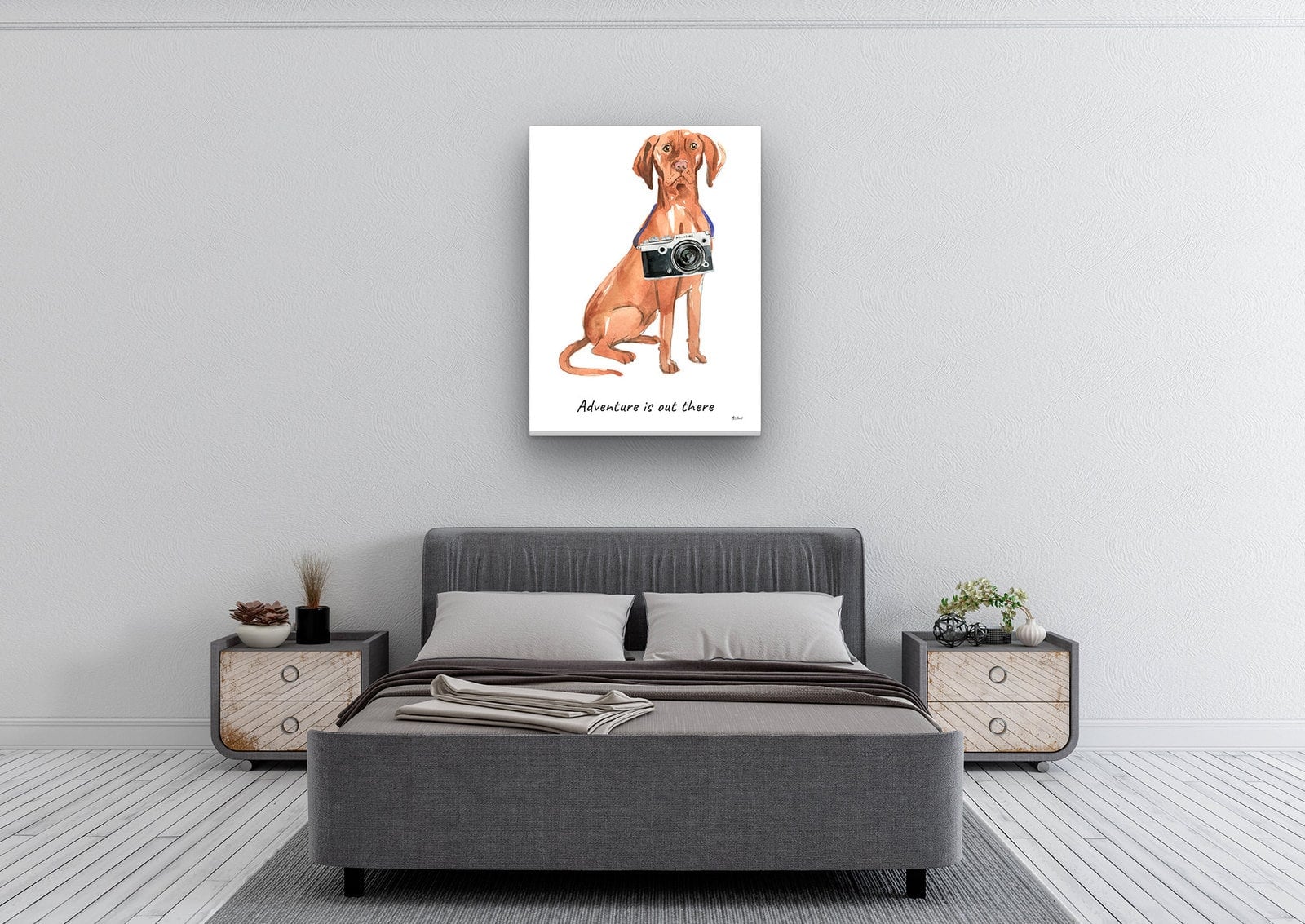Adventure is out there Hungarian Vizsla dog canvas print illustration. Pre-stretched wall art ready to hang 6 Adventure is out there Hungarian Vizsla dog canvas print illustration. Pre-stretched wall art ready to hang - Image 4