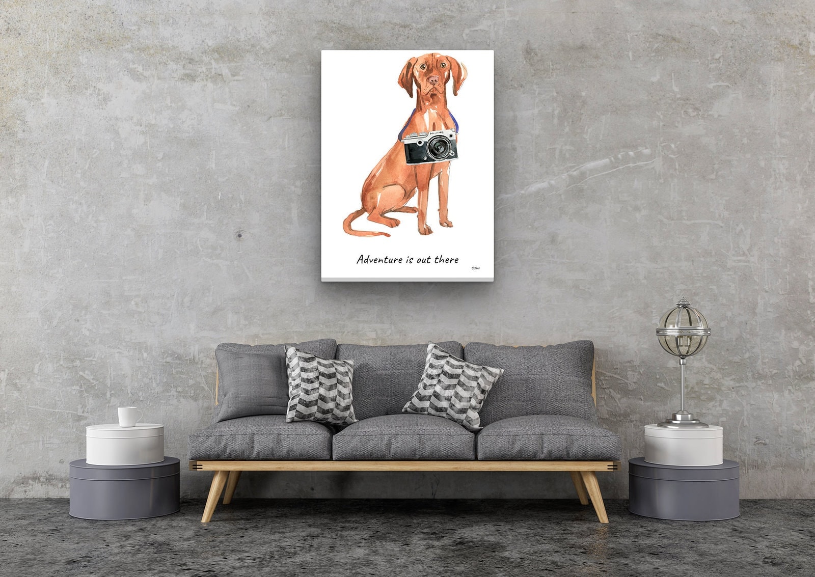 Adventure is out there Hungarian Vizsla dog canvas print illustration. Pre-stretched wall art ready to hang 8 Adventure is out there Hungarian Vizsla dog canvas print illustration. Pre-stretched wall art ready to hang - Image 6