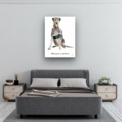 Adventure is out there Irish Wolf Hound dog canvas print illustration. Pre-stretched wall art ready to hang 11 adventure is out there portrait canvas irish wolf hound 30x40 bedroom