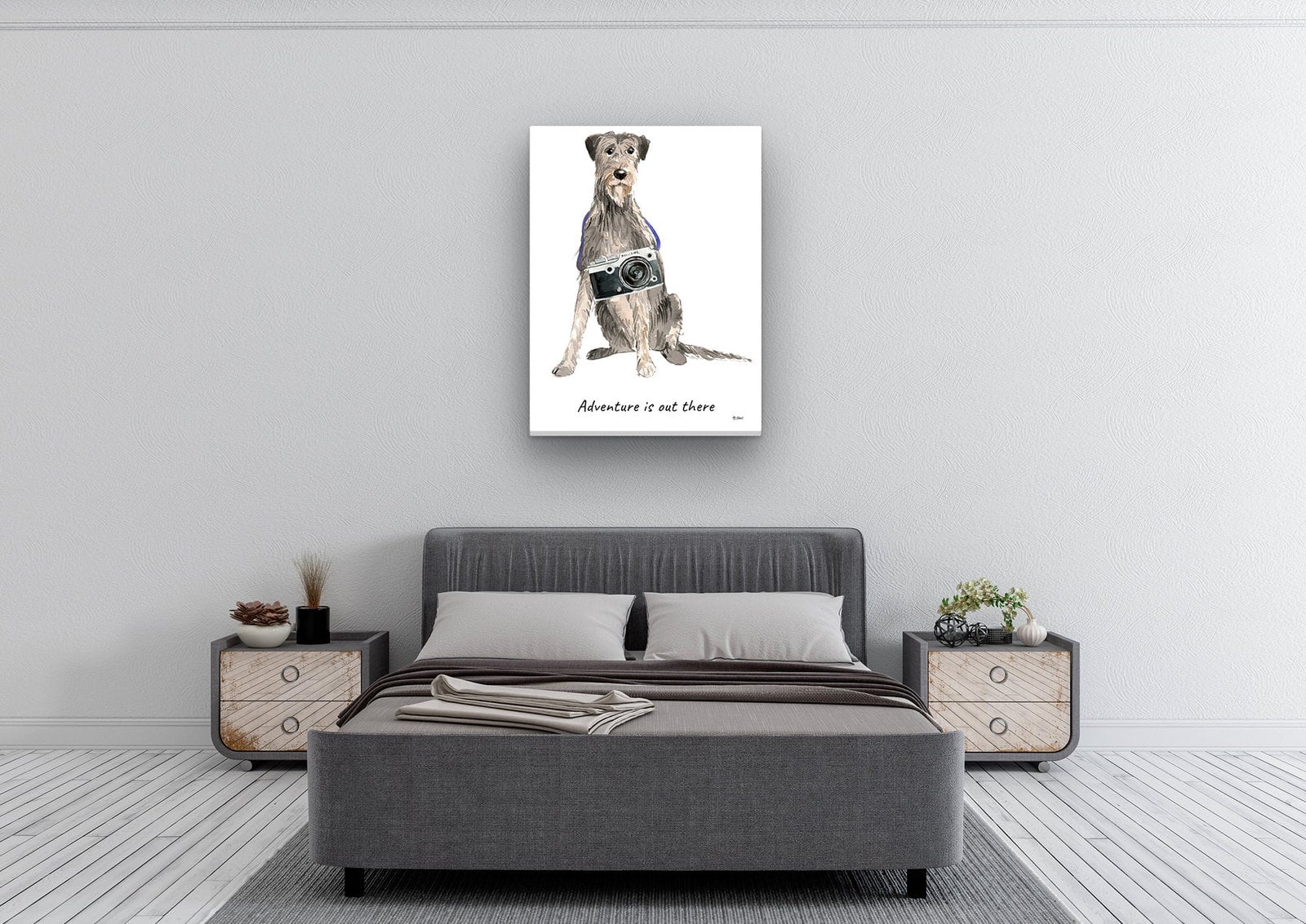 Adventure is out there Irish Wolf Hound dog canvas print illustration. Pre-stretched wall art ready to hang 6 Adventure is out there Irish Wolf Hound dog canvas print illustration. Pre-stretched wall art ready to hang - Image 4