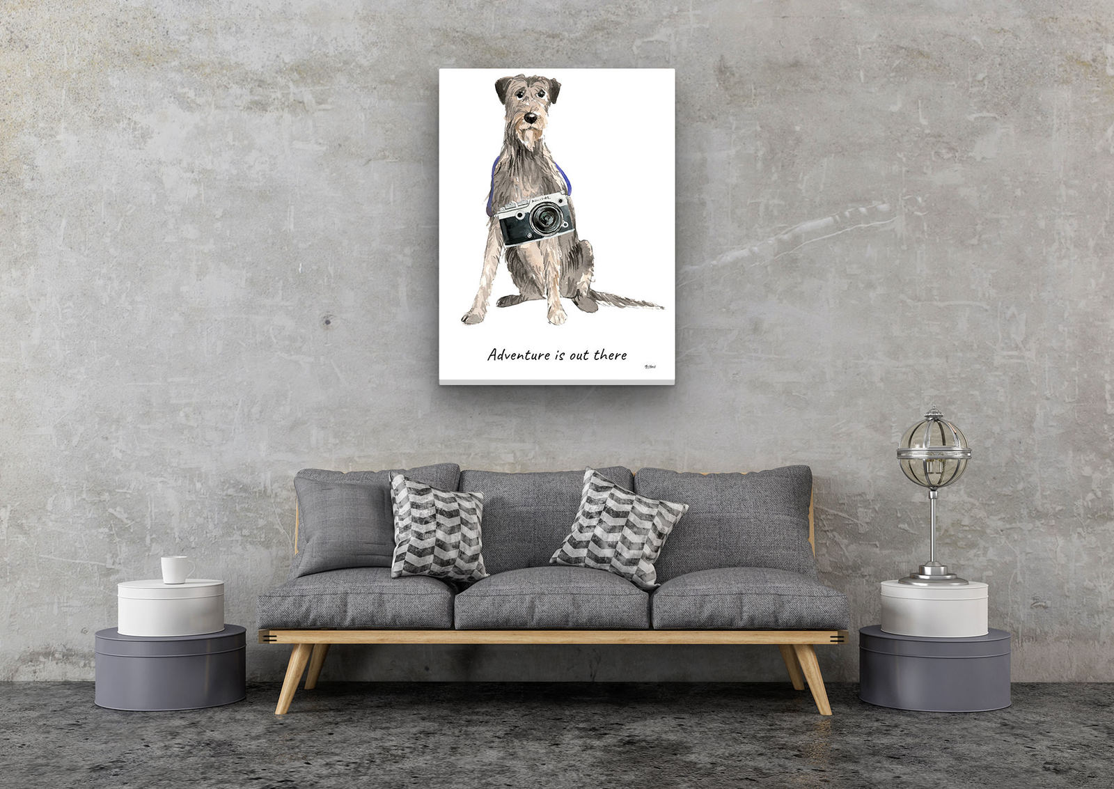 Adventure is out there Irish Wolf Hound dog canvas print illustration. Pre-stretched wall art ready to hang 8 Adventure is out there Irish Wolf Hound dog canvas print illustration. Pre-stretched wall art ready to hang - Image 6