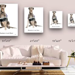 Adventure is out there Irish Wolf Hound dog canvas print illustration. Pre-stretched wall art ready to hang 9 adventure is out there portrait canvas irish wolf hound size comparison