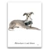 Adventure is out there Italian greyhound dog canvas print illustration. Pre-stretched wall art ready to hang 1 adventure is out there portrait canvas italian greyhound print front view