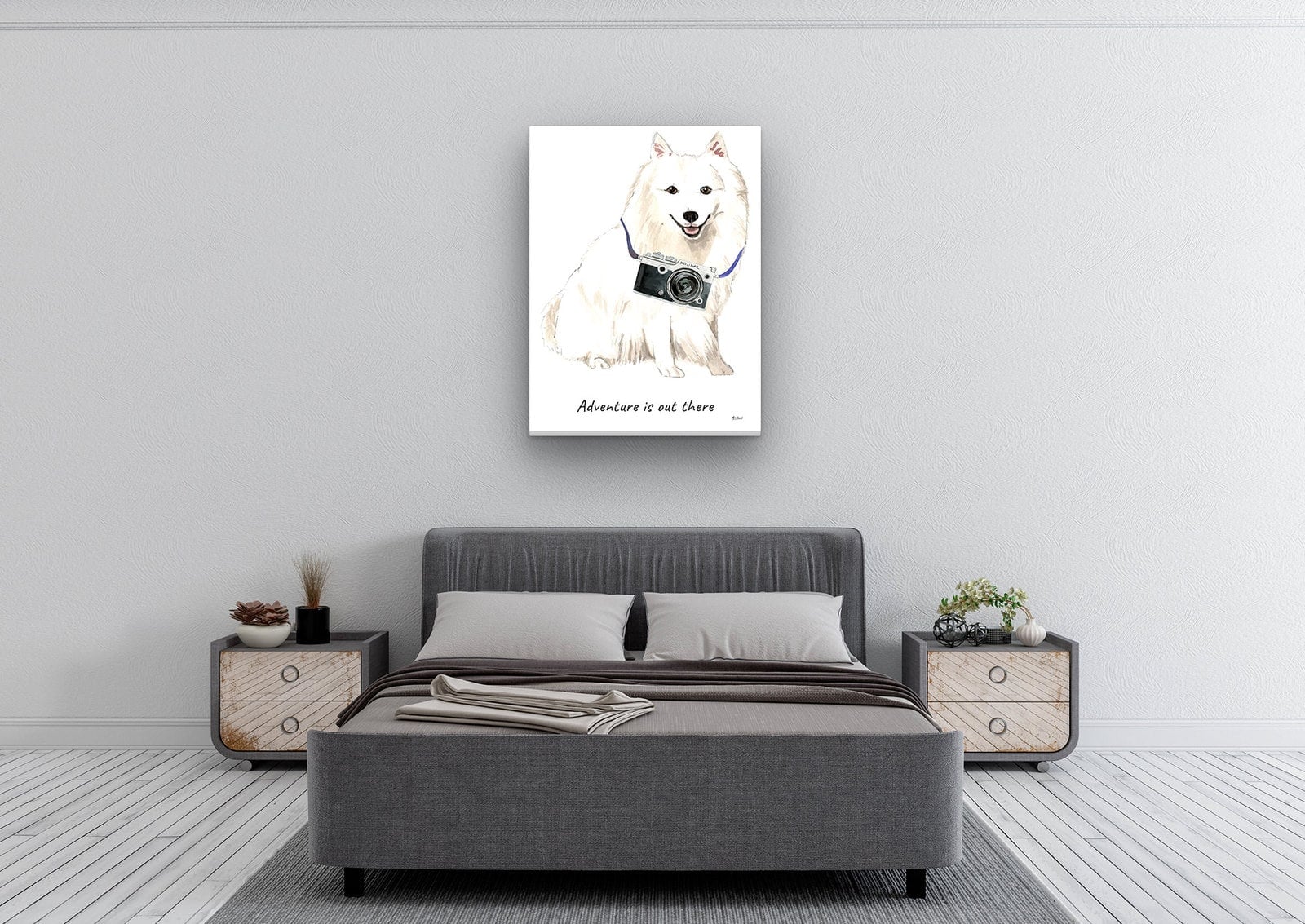 Adventure is out there Japanese Spitz dog canvas print illustration. Pre-stretched wall art ready to hang 6 Adventure is out there Japanese Spitz dog canvas print illustration. Pre-stretched wall art ready to hang - Image 4
