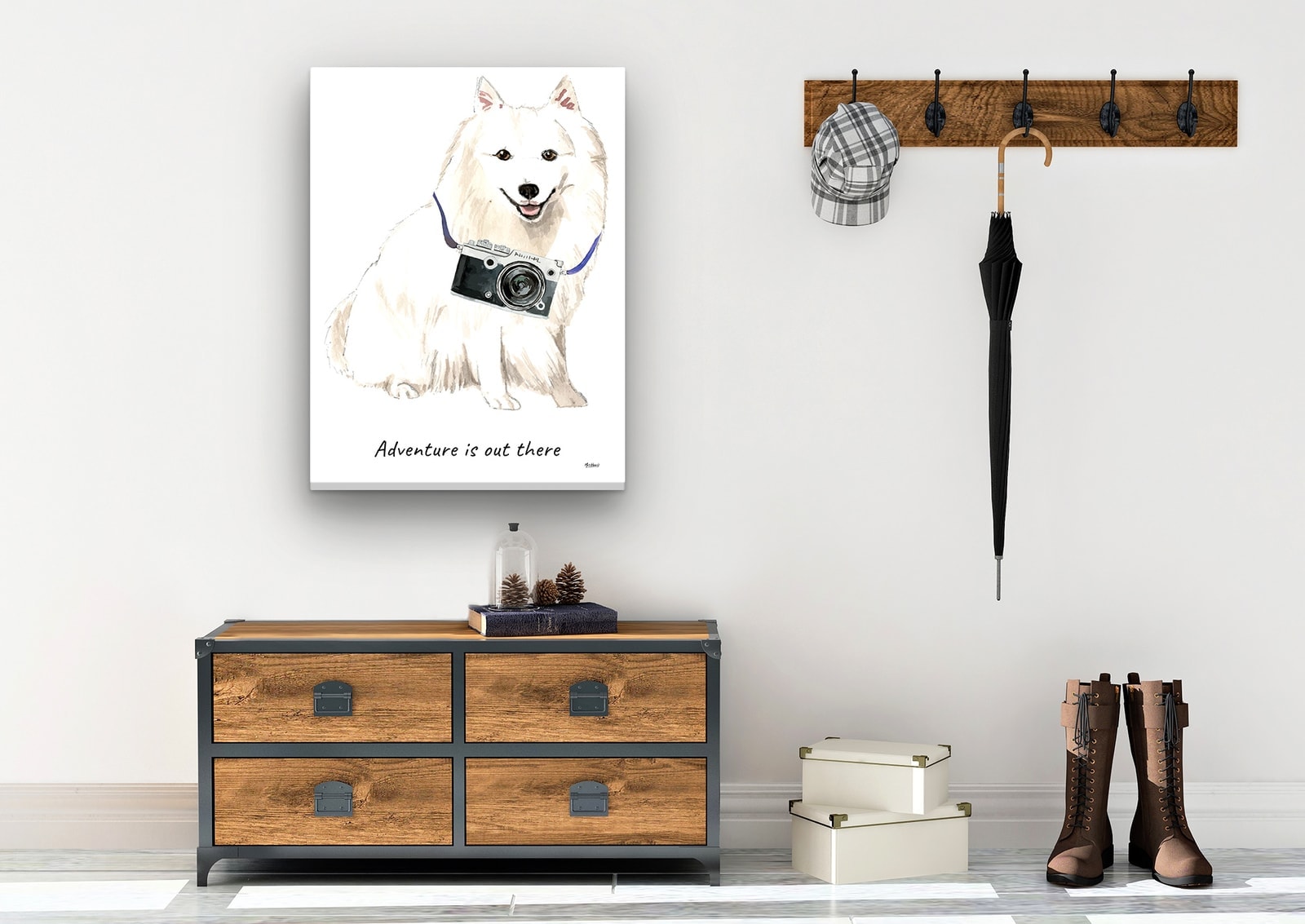Adventure is out there Japanese Spitz dog canvas print illustration. Pre-stretched wall art ready to hang 7 Adventure is out there Japanese Spitz dog canvas print illustration. Pre-stretched wall art ready to hang - Image 5