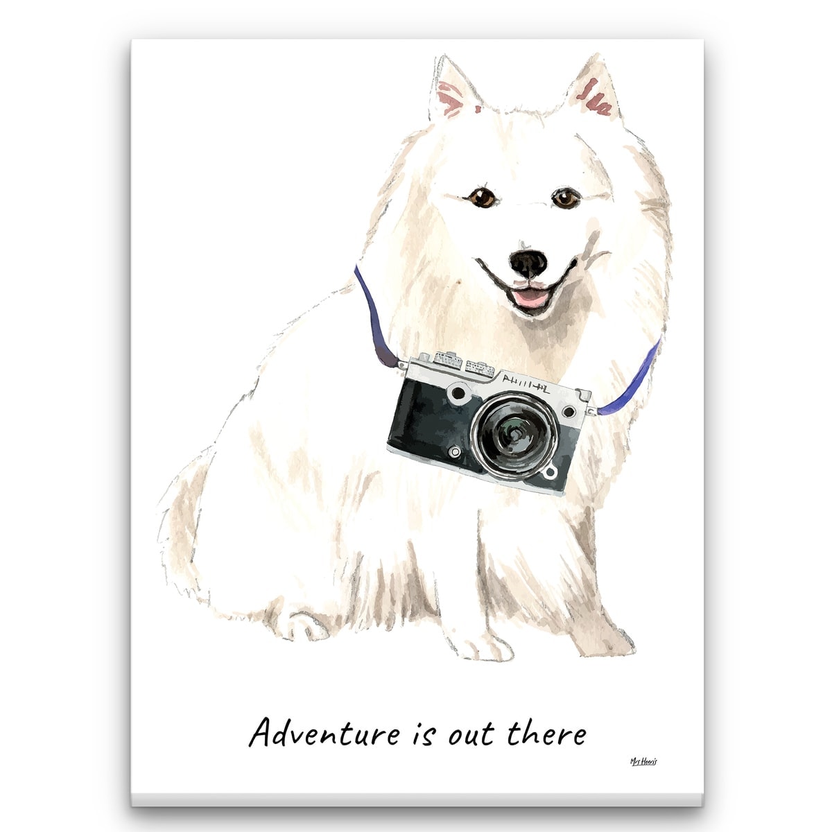 Adventure is out there Japanese Spitz dog canvas print illustration. Pre-stretched wall art ready to hang 3 Adventure is out there Japanese Spitz dog canvas print illustration. Pre-stretched wall art ready to hang