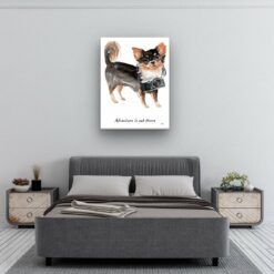 adventure is out there portrait canvas long haired chihuahua 30x40 bedroom