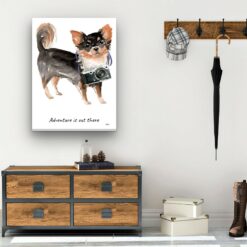 adventure is out there portrait canvas long haired chihuahua 30x40 hall