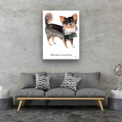 adventure is out there portrait canvas long haired chihuahua 30x40 living room