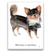 adventure is out there portrait canvas long haired chihuahua print front view