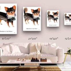 adventure is out there portrait canvas long haired chihuahua size comparison