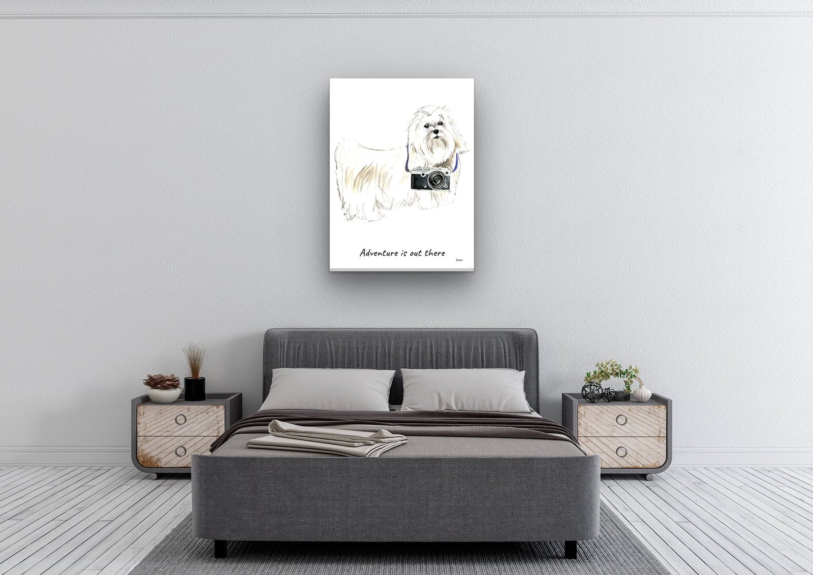 Adventure is out there Maltese dog canvas print illustration. Pre-stretched wall art ready to hang 6 Adventure is out there Maltese dog canvas print illustration. Pre-stretched wall art ready to hang - Image 4