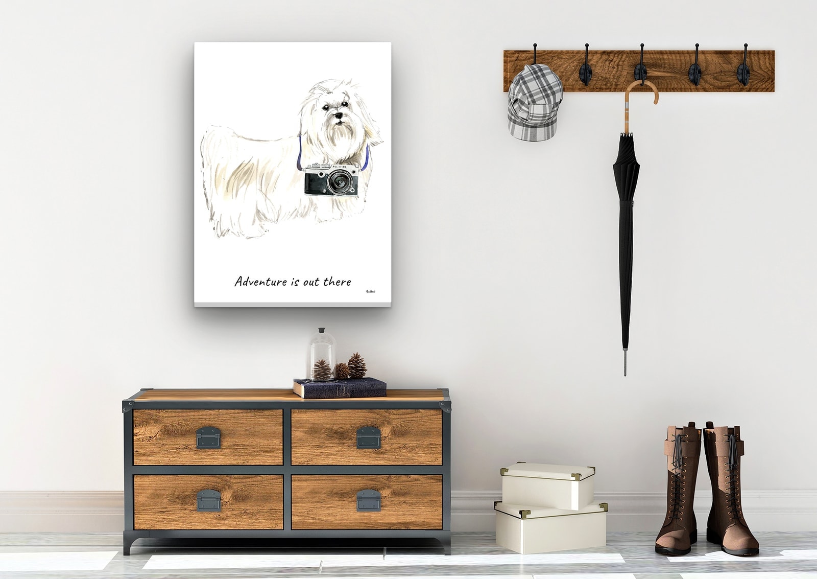 Adventure is out there Maltese dog canvas print illustration. Pre-stretched wall art ready to hang 7 Adventure is out there Maltese dog canvas print illustration. Pre-stretched wall art ready to hang - Image 5