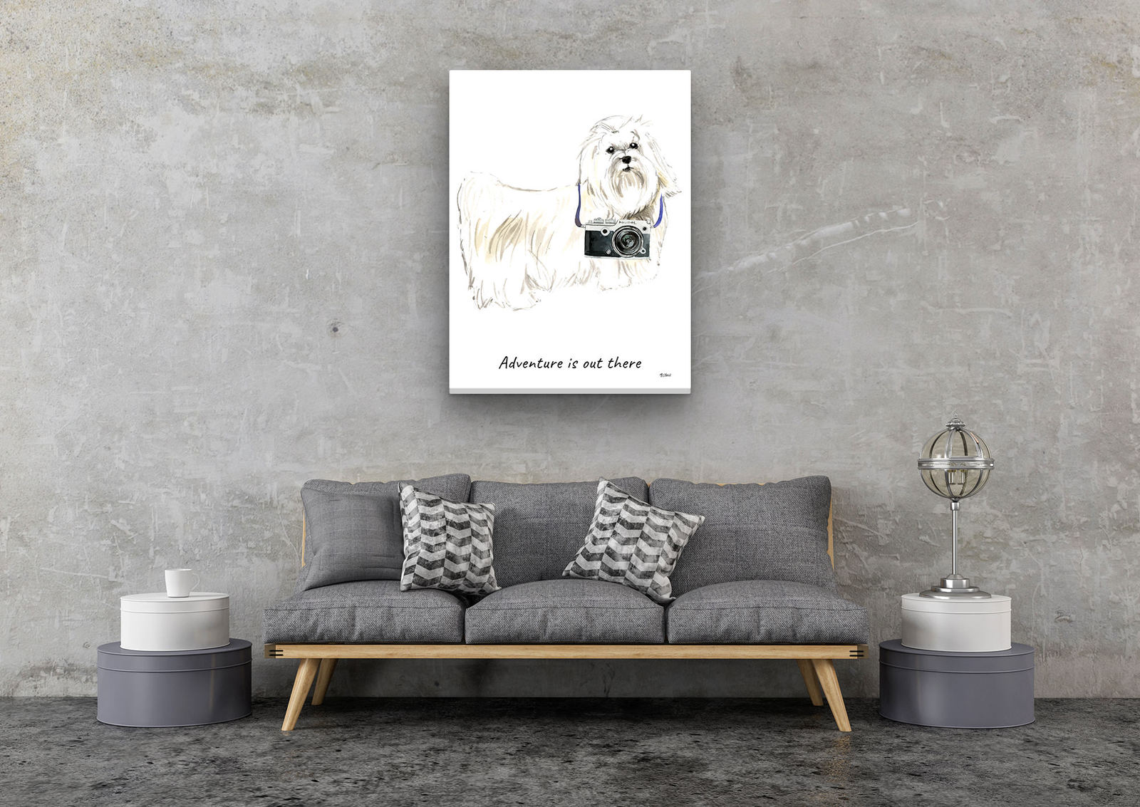 Adventure is out there Maltese dog canvas print illustration. Pre-stretched wall art ready to hang 8 Adventure is out there Maltese dog canvas print illustration. Pre-stretched wall art ready to hang - Image 6