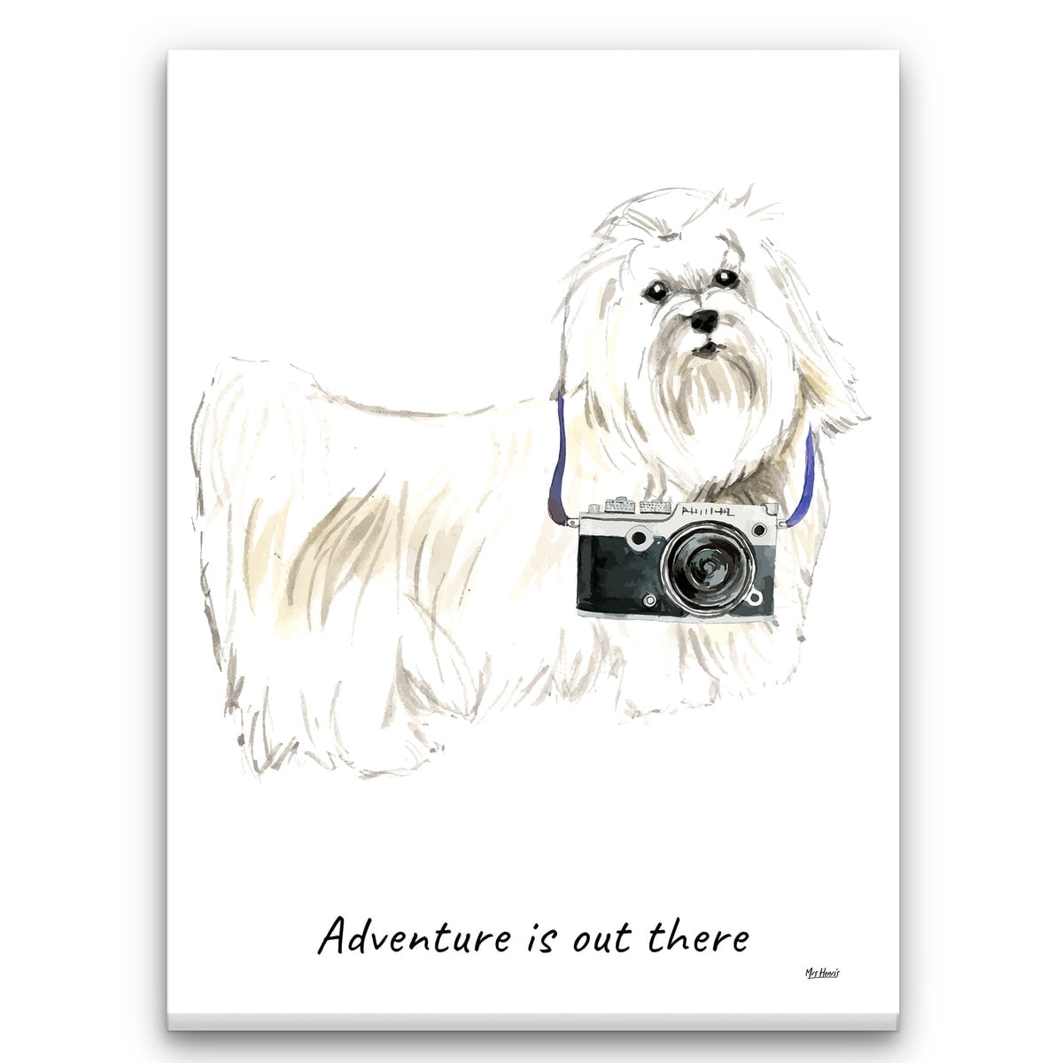 Adventure is out there Maltese dog canvas print illustration. Pre-stretched wall art ready to hang 3 Adventure is out there Maltese dog canvas print illustration. Pre-stretched wall art ready to hang