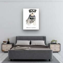 adventure is out there portrait canvas miniature schnauzer 30x40 bedroom