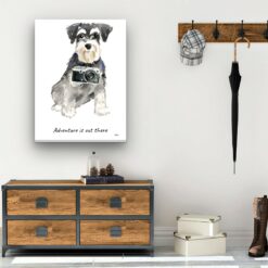 adventure is out there portrait canvas miniature schnauzer 30x40 hall