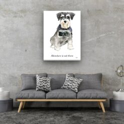 adventure is out there portrait canvas miniature schnauzer 30x40 living room