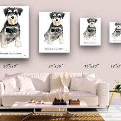adventure is out there portrait canvas miniature schnauzer size comparison