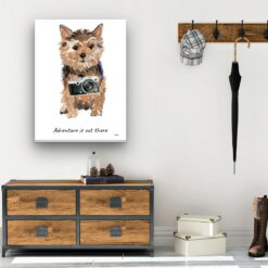 adventure is out there portrait canvas norfolk terrier 30x40 hall