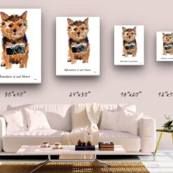 adventure is out there portrait canvas norfolk terrier size comparison