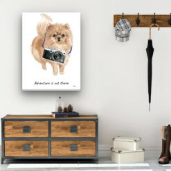 adventure is out there portrait canvas pomeranian 30x40 hall
