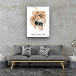 adventure is out there portrait canvas pomeranian 30x40 living room