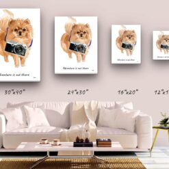 adventure is out there portrait canvas pomeranian size comparison