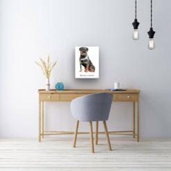 Adventure is out there Rottweiler dog canvas print illustration. Pre-stretched wall art ready to hang 10 adventure is out there portrait canvas rottweiler 12x16 office