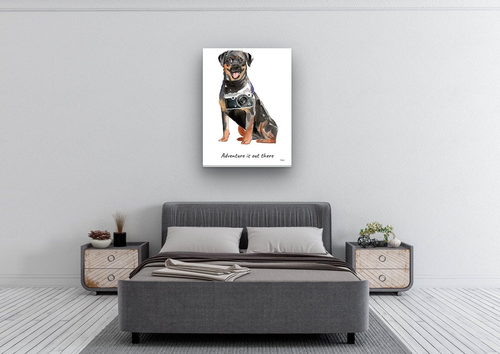 Adventure is out there Rottweiler dog canvas print illustration. Pre-stretched wall art ready to hang 6 Adventure is out there Rottweiler dog canvas print illustration. Pre-stretched wall art ready to hang - Image 4