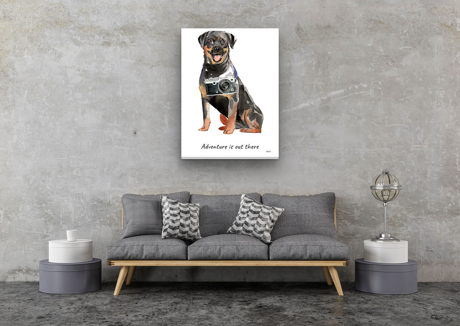Adventure is out there Rottweiler dog canvas print illustration. Pre-stretched wall art ready to hang 8 Adventure is out there Rottweiler dog canvas print illustration. Pre-stretched wall art ready to hang - Image 6