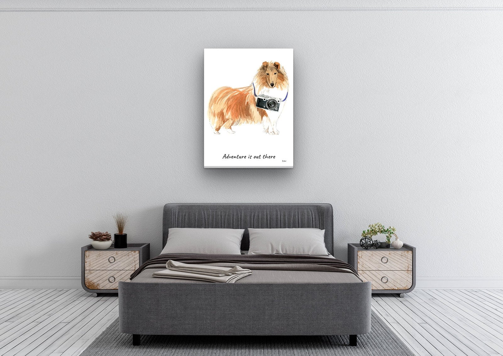 Adventure is out there Rough Collie dog canvas print illustration. Pre-stretched wall art ready to hang 6 Adventure is out there Rough Collie dog canvas print illustration. Pre-stretched wall art ready to hang - Image 4
