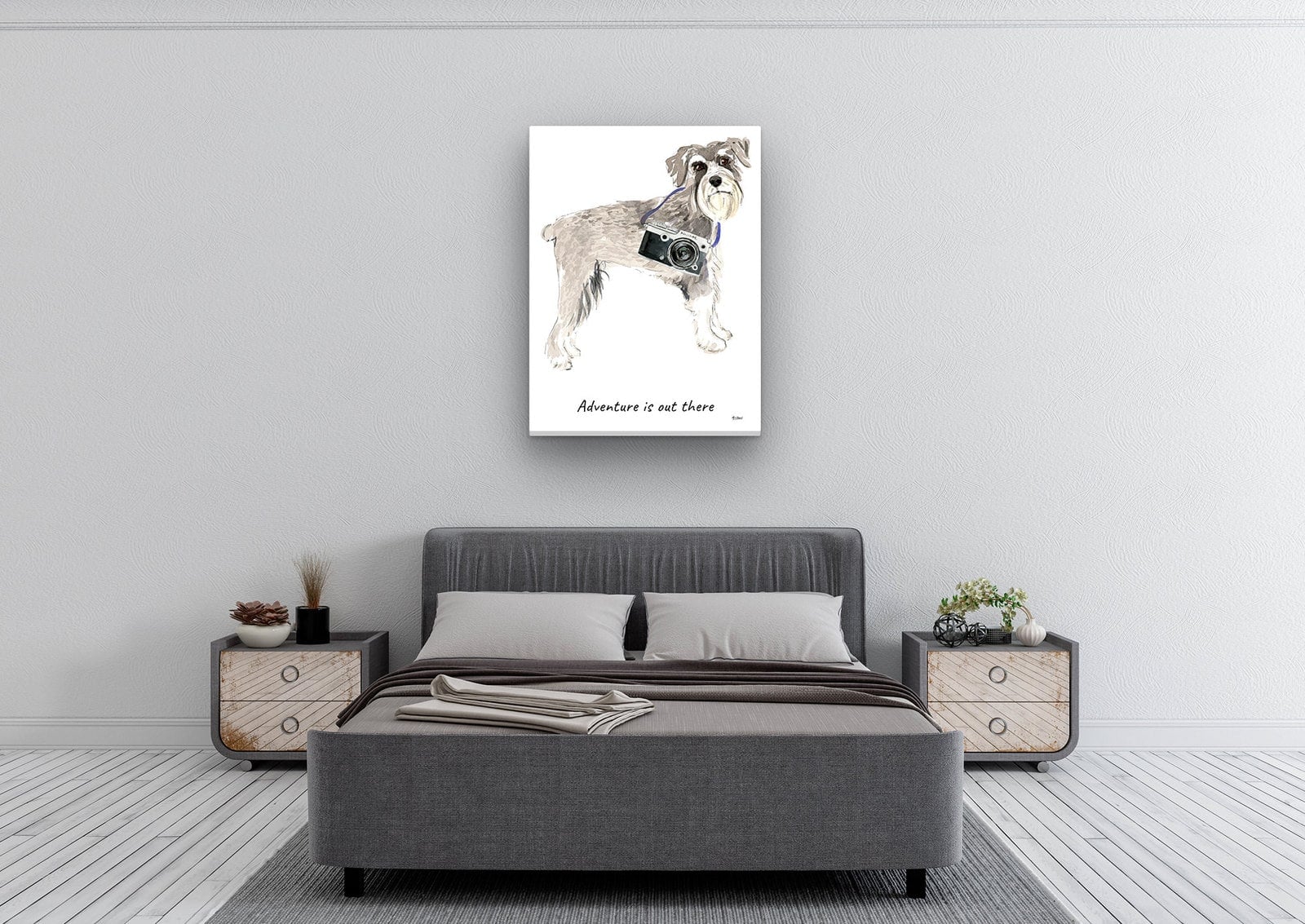 Adventure is out there Schnauzer dog canvas print illustration. Pre-stretched wall art ready to hang 6 Adventure is out there Schnauzer dog canvas print illustration. Pre-stretched wall art ready to hang - Image 4